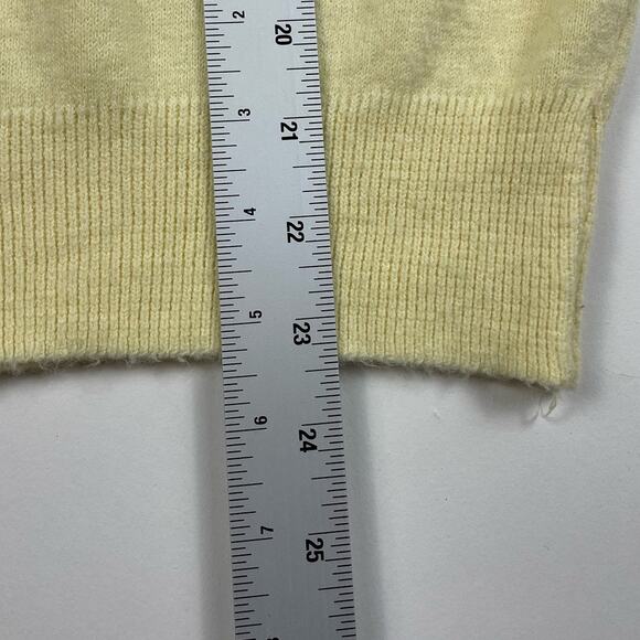 Vintage 70s Yellow V-Neck Sweater Western Horse Cowboy Logo La Costa California - Picture 6 of 8